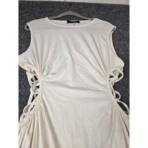 Akira Cream Lace Up Side Cut Out Mini Dress Top Size: Large